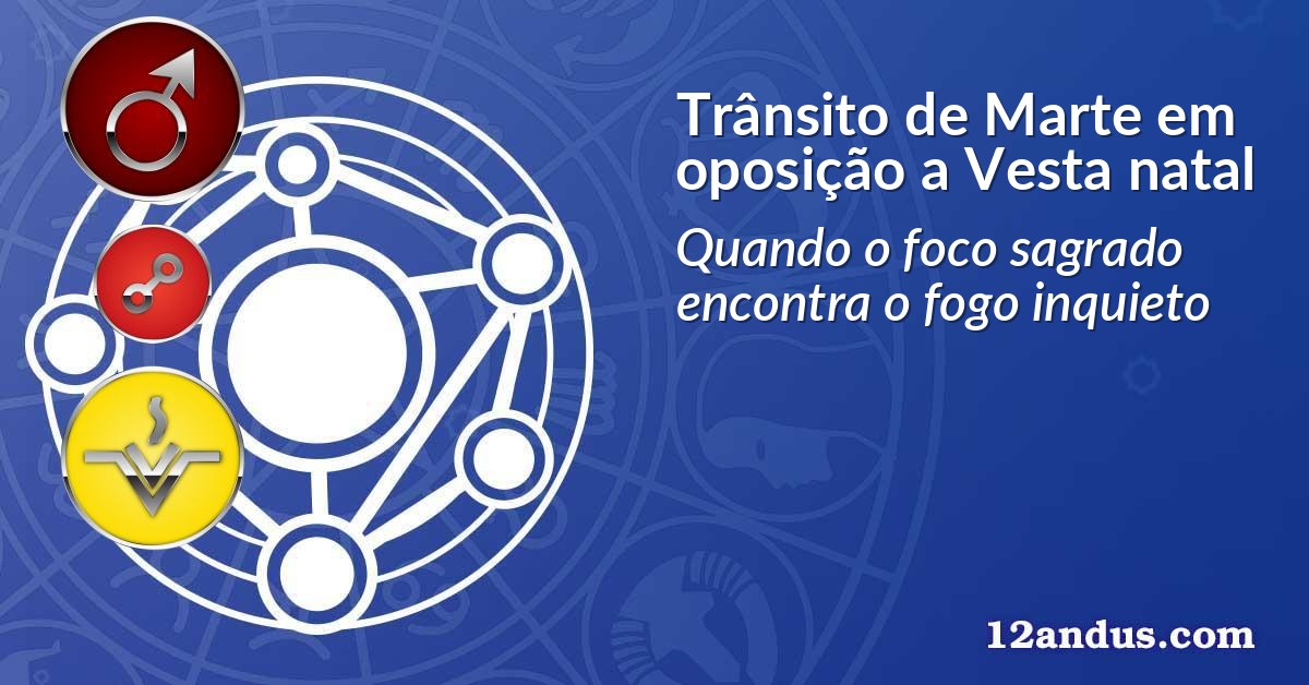 Trânsito de Marte em oposição a Vesta natal
