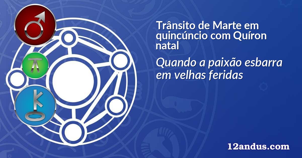 Trânsito de Marte em quincúncio com Quíron natal
