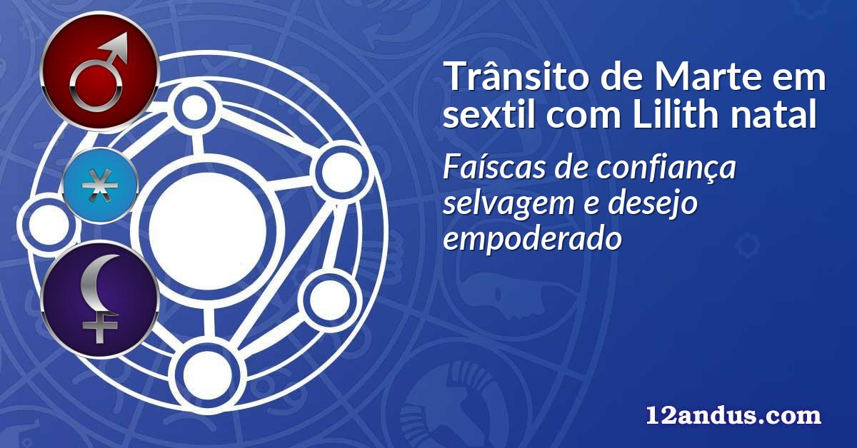 Trânsito de Marte em sextil com Lilith natal