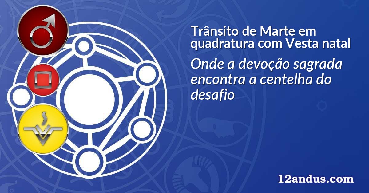 Trânsito de Marte em quadratura com Vesta natal