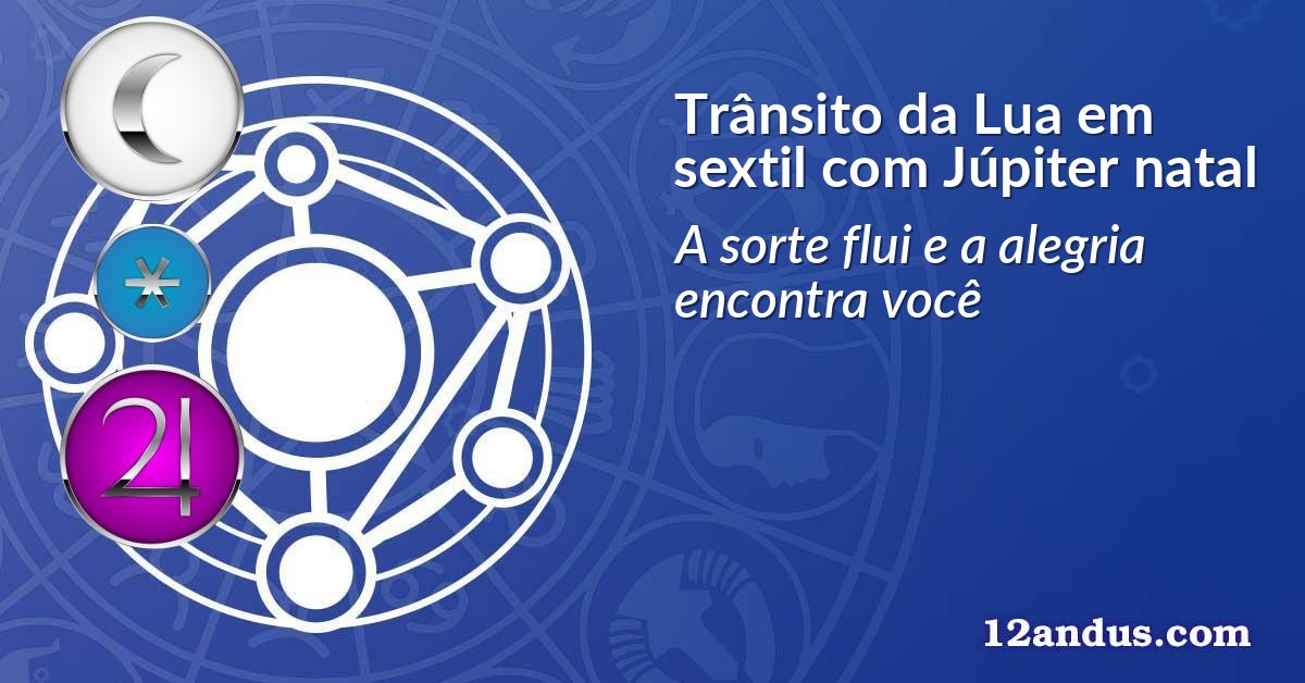 Trânsito da Lua em sextil com Júpiter natal