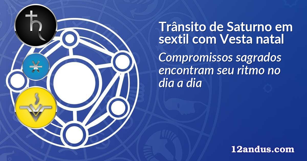 Trânsito de Saturno em sextil com Vesta natal