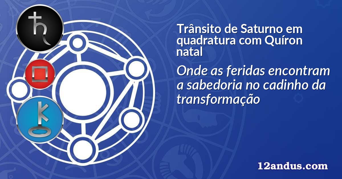 Trânsito de Saturno em quadratura com Quíron natal