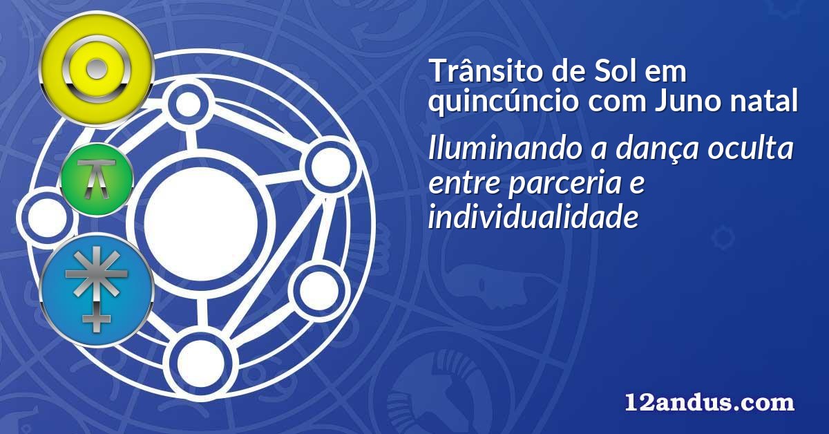 Trânsito de Sol em quincúncio com Juno natal