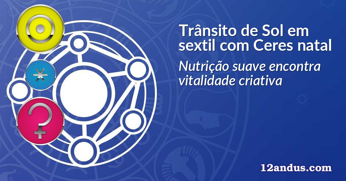 Trânsito de Sol em sextil com Ceres natal