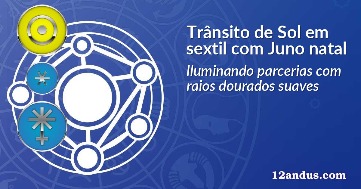 Trânsito de Sol em sextil com Juno natal