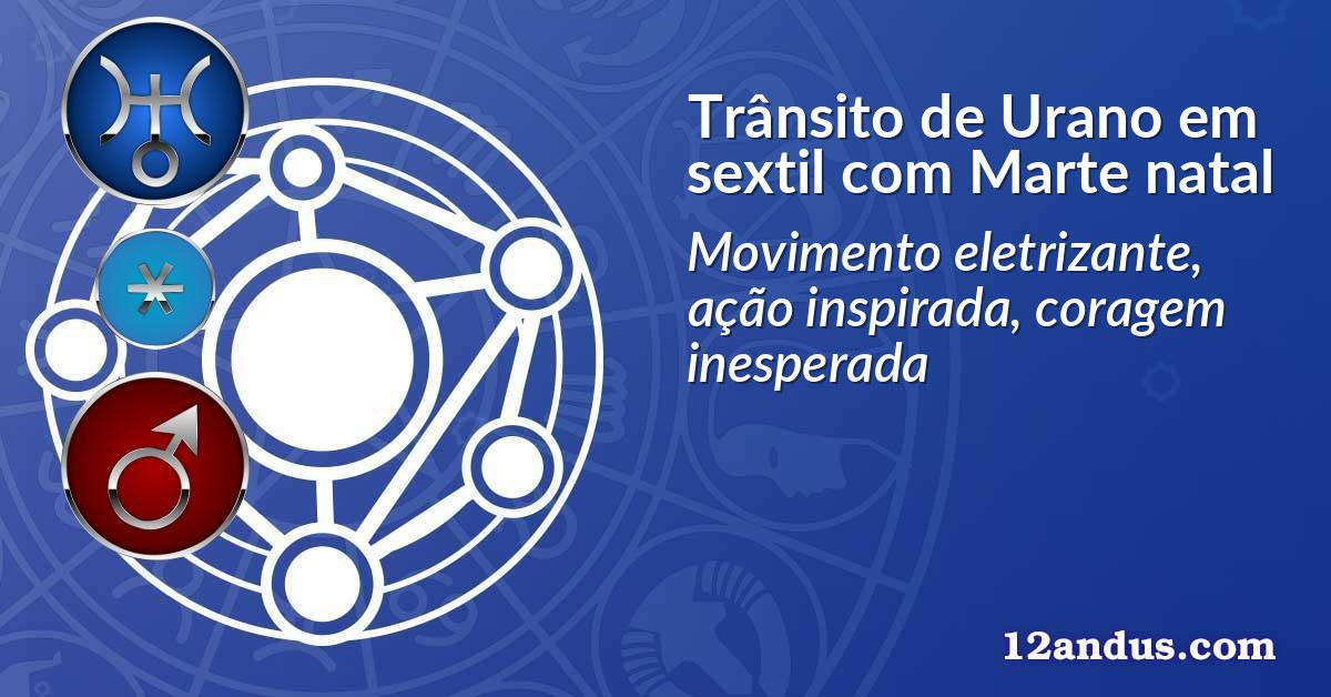 Trânsito de Urano em sextil com Marte natal