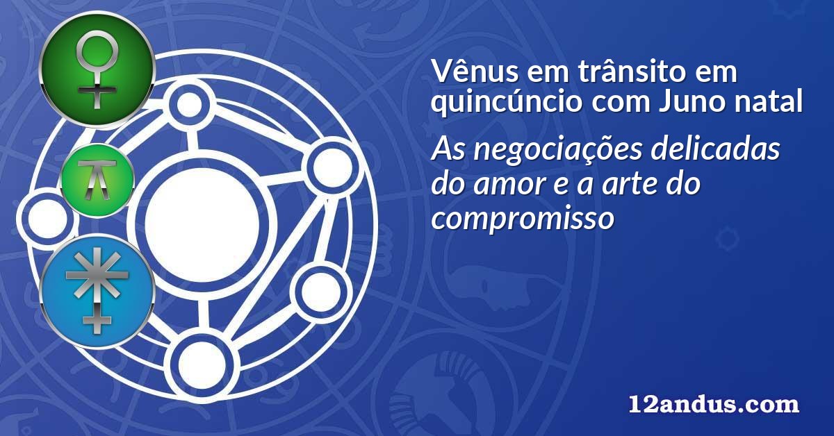 Vênus em trânsito em quincúncio com Juno natal