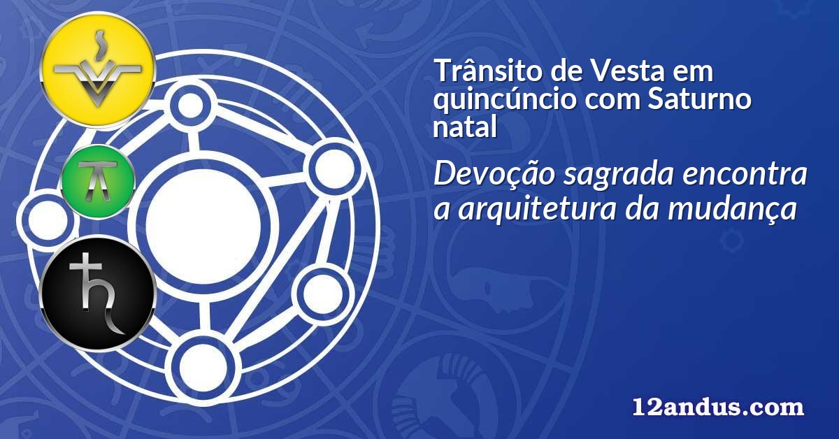Trânsito de Vesta em quincúncio com Saturno natal