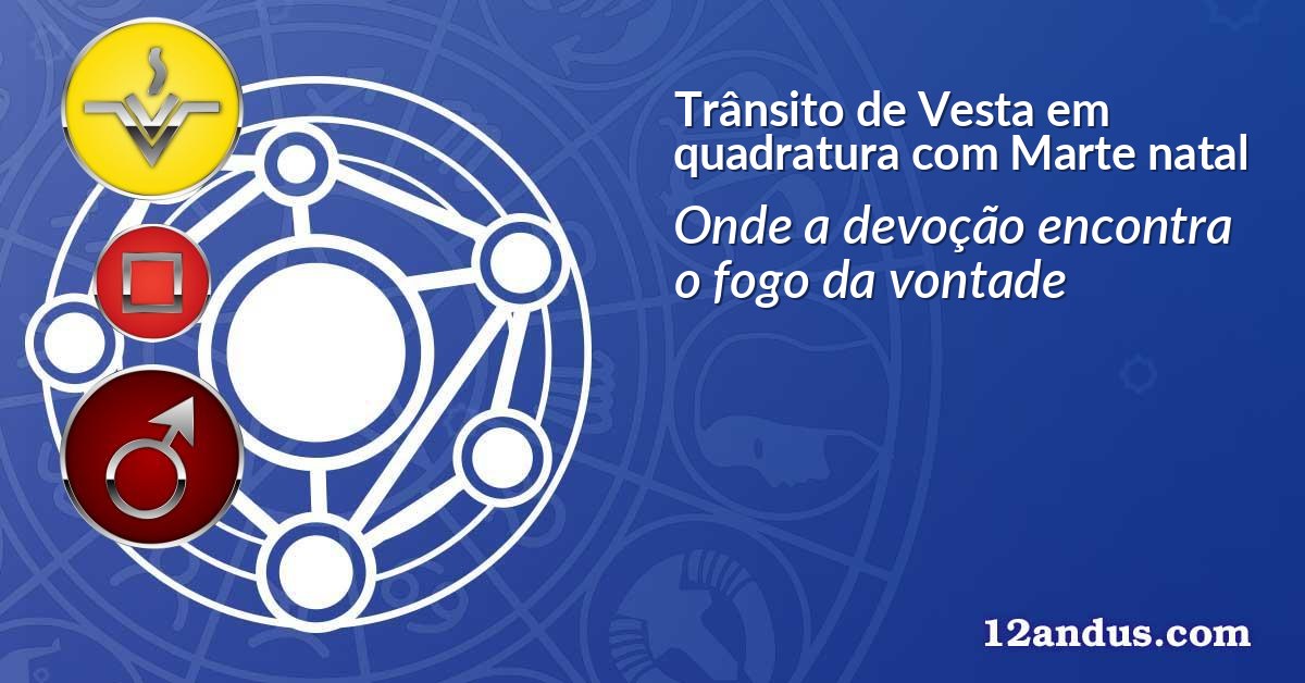 Trânsito de Vesta em quadratura com Marte natal