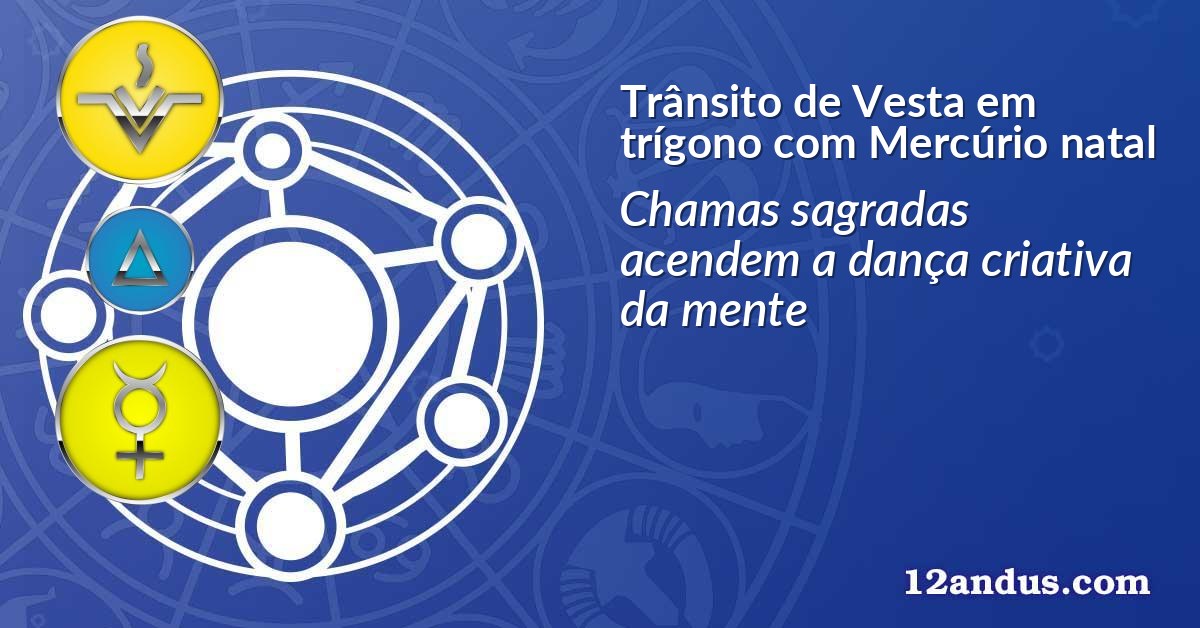 Trânsito de Vesta em trígono com Mercúrio natal