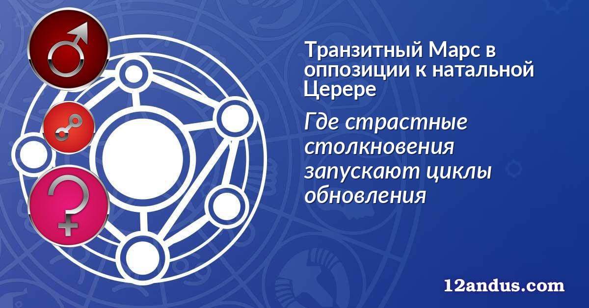 Транзитный Марс в оппозиции к натальной Церере
