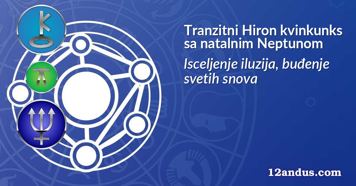 Tranzitni Hiron kvinkunks sa natalnim Neptunom
