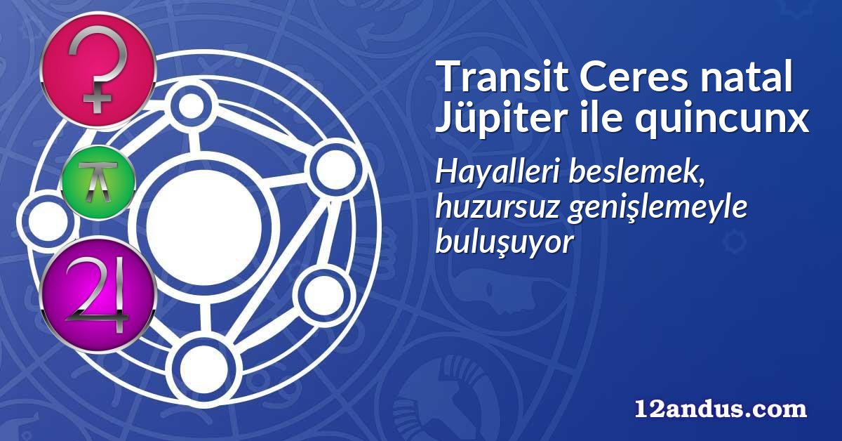 Transit Ceres natal Jüpiter ile quincunx