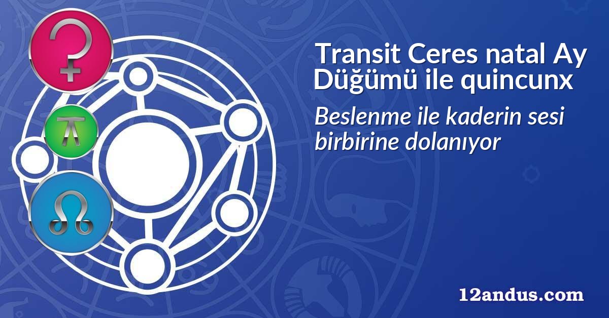 Transit Ceres natal Ay Düğümü ile quincunx