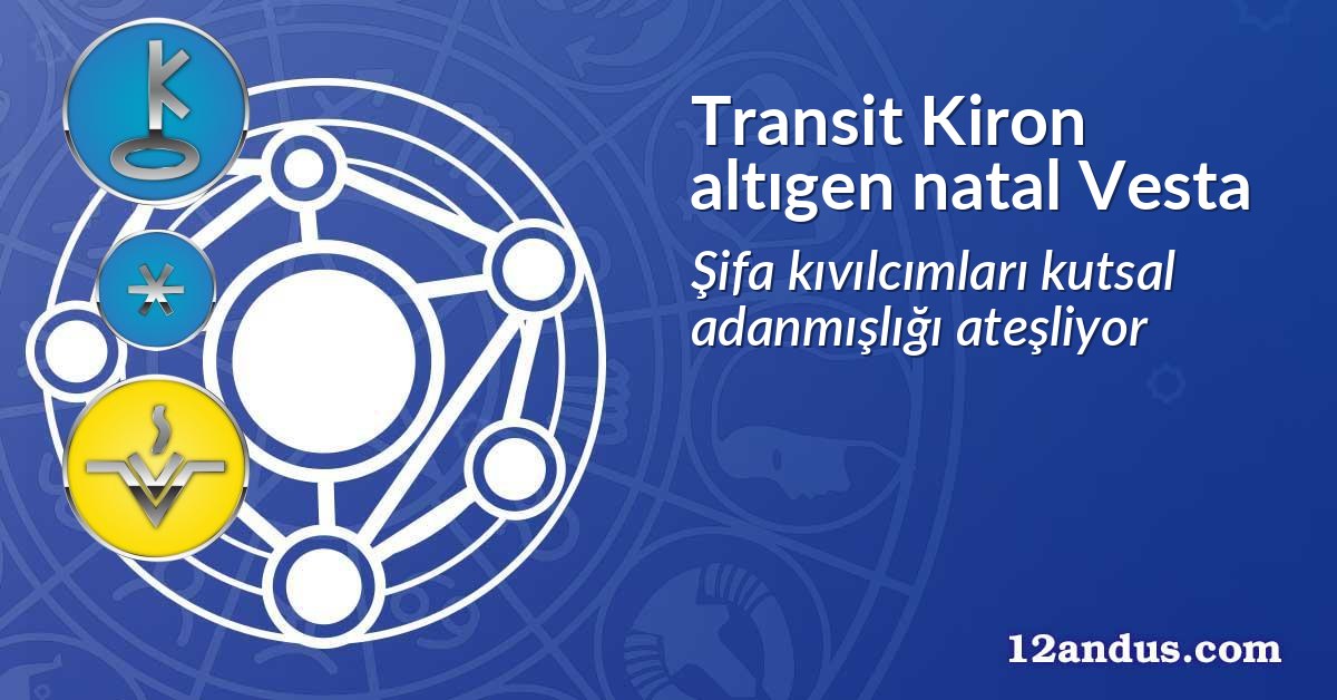 Transit Kiron altıgen natal Vesta