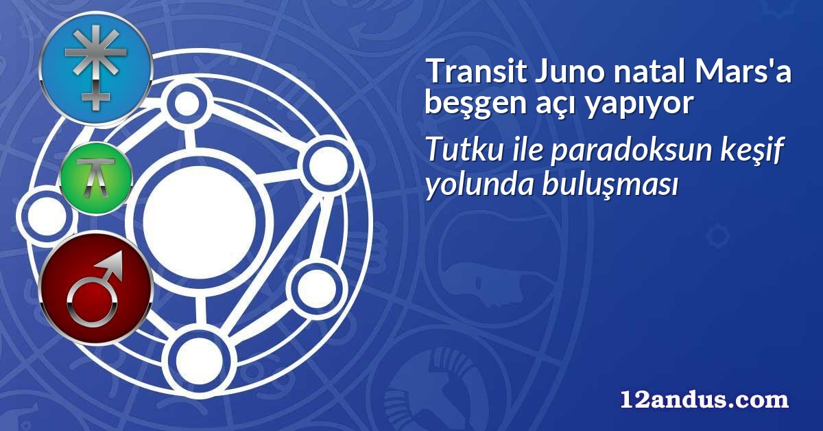 Transit Juno natal Mars'a beşgen açı yapıyor
