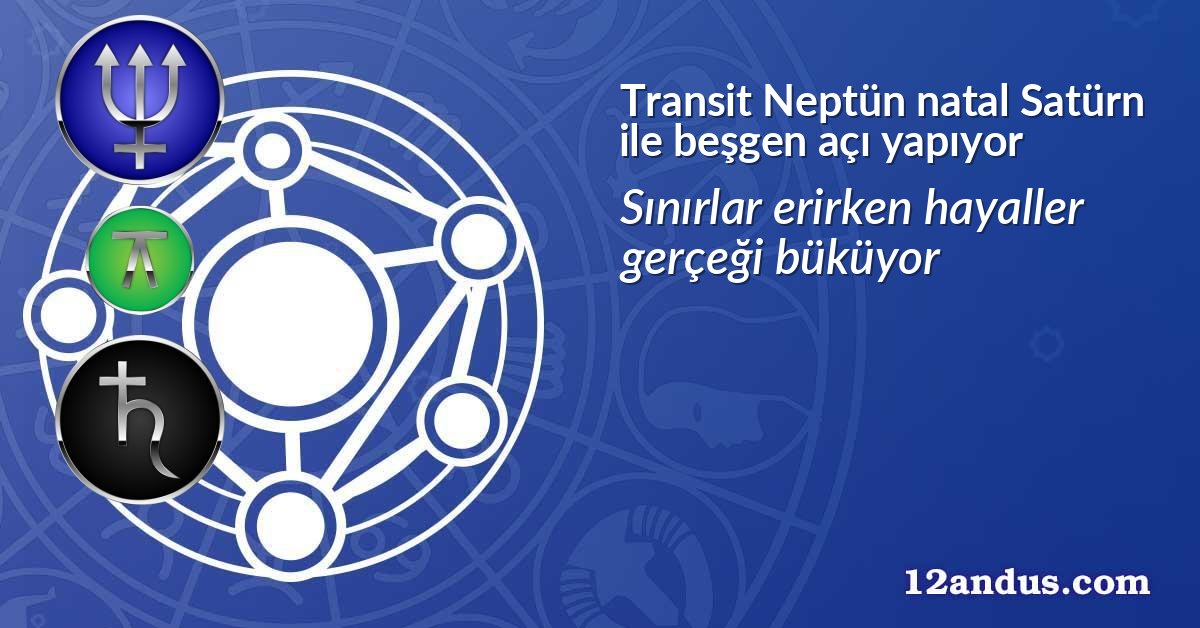 Transit Neptün natal Satürn ile beşgen açı yapıyor