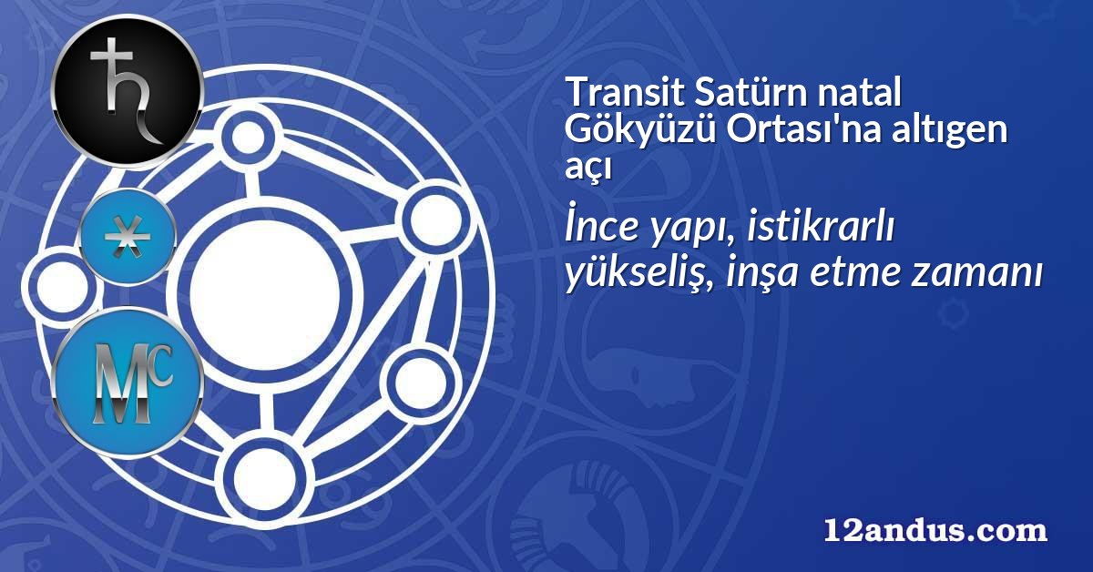 Transit Satürn natal Gökyüzü Ortası'na altıgen açı