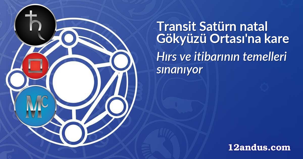 Transit Satürn natal Gökyüzü Ortası'na kare