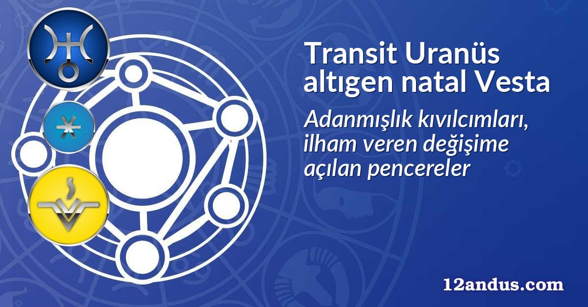 Transit Uranüs altıgen natal Vesta