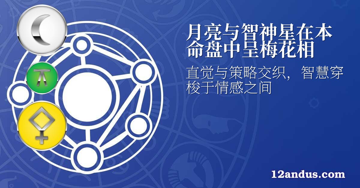 月亮与智神星在本命盘中呈梅花相