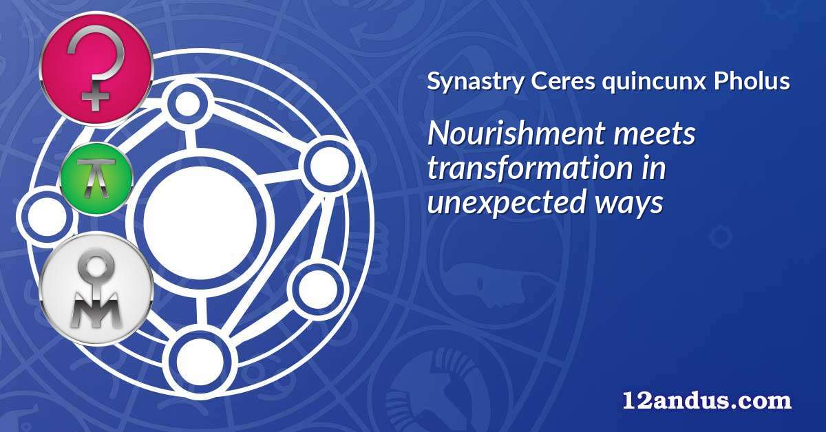 Ceres quincunx Pholus in the synastry chart