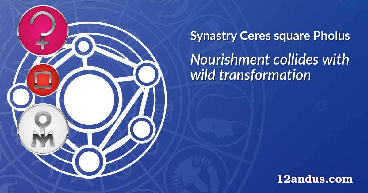 Ceres square Pholus in the synastry chart