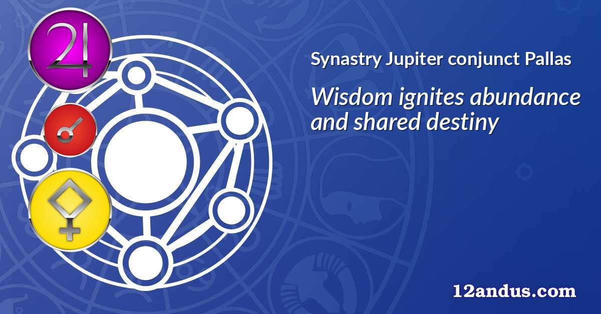 Jupiter conjunct Pallas in the synastry chart