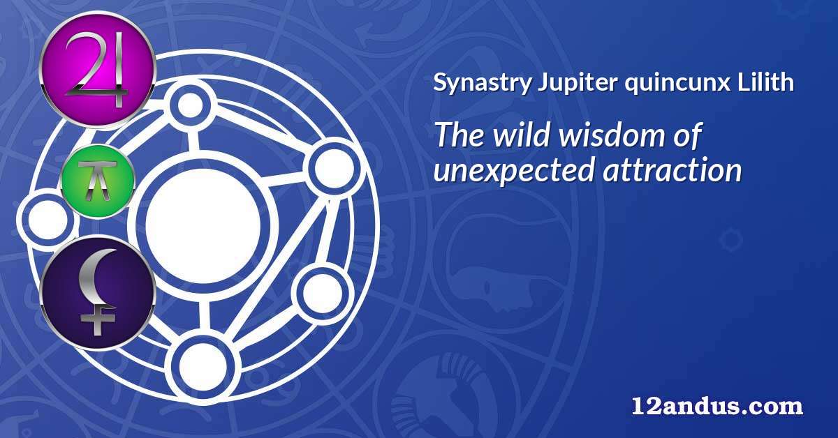 Jupiter quincunx Lilith in the synastry chart