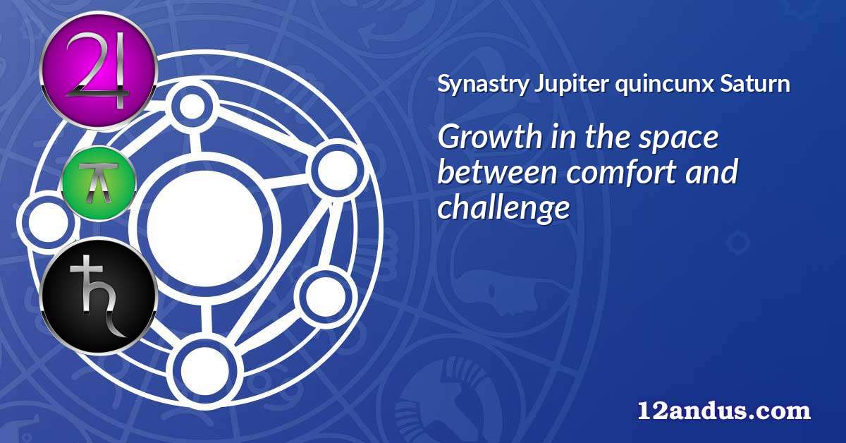 Jupiter quincunx Saturn in the synastry chart