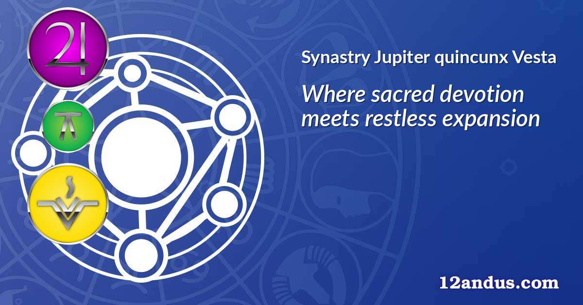 Jupiter quincunx Vesta in the synastry chart