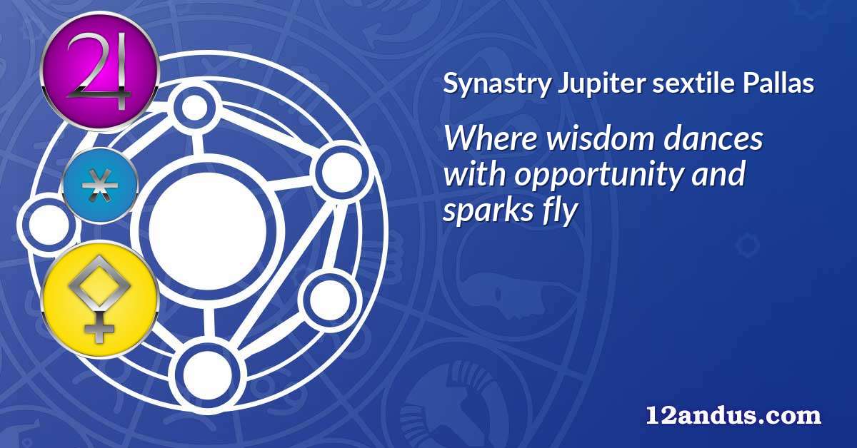 Jupiter sextile Pallas in the synastry chart