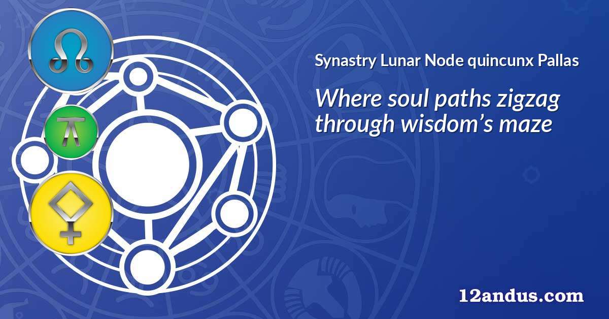 Lunar Node quincunx Pallas in the synastry chart