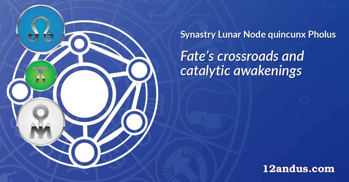 Lunar Node quincunx Pholus in the synastry chart