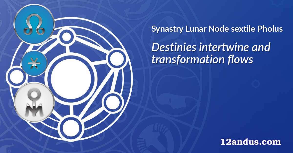 Lunar Node sextile Pholus in the synastry chart