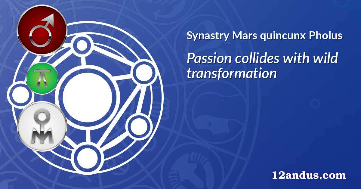 Mars quincunx Pholus in the synastry chart