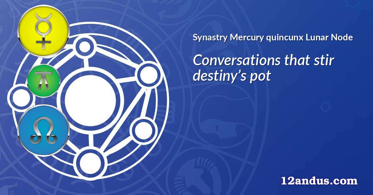 Mercury quincunx Lunar Node in the synastry chart