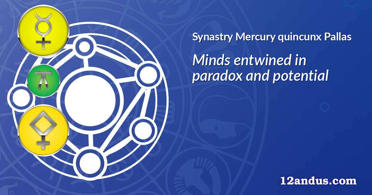 Mercury quincunx Pallas in the synastry chart