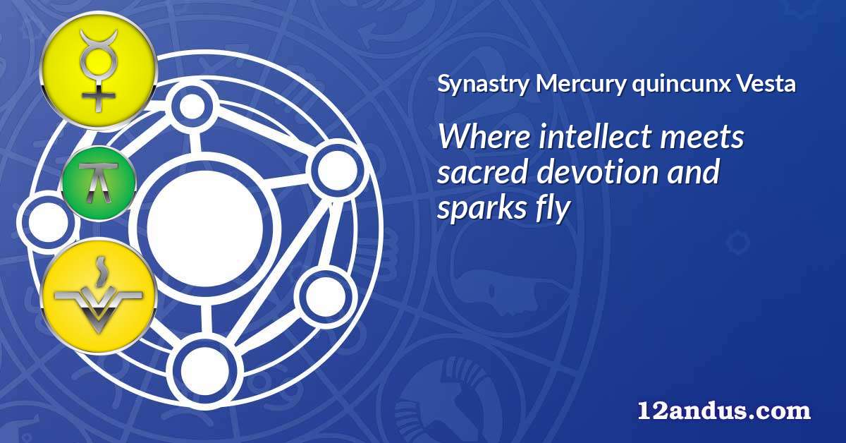 Mercury quincunx Vesta in the synastry chart