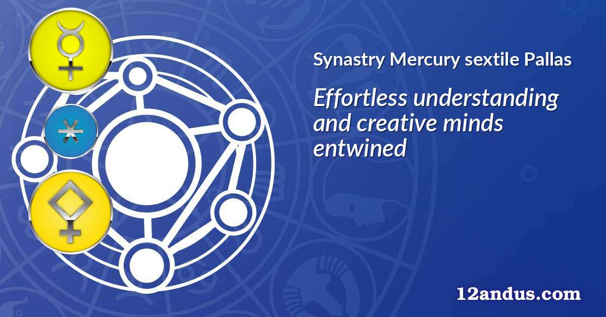 Mercury sextile Pallas in the synastry chart