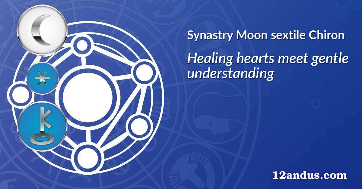 Moon sextile Chiron in the synastry chart
