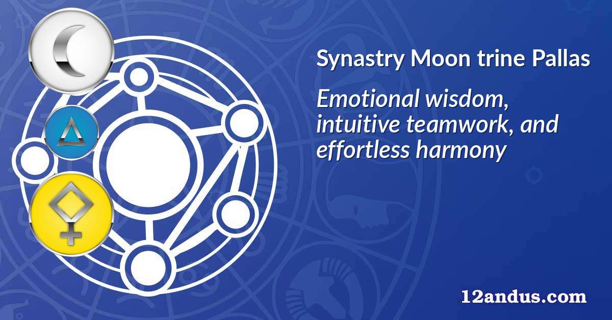 Moon trine Pallas in the synastry chart