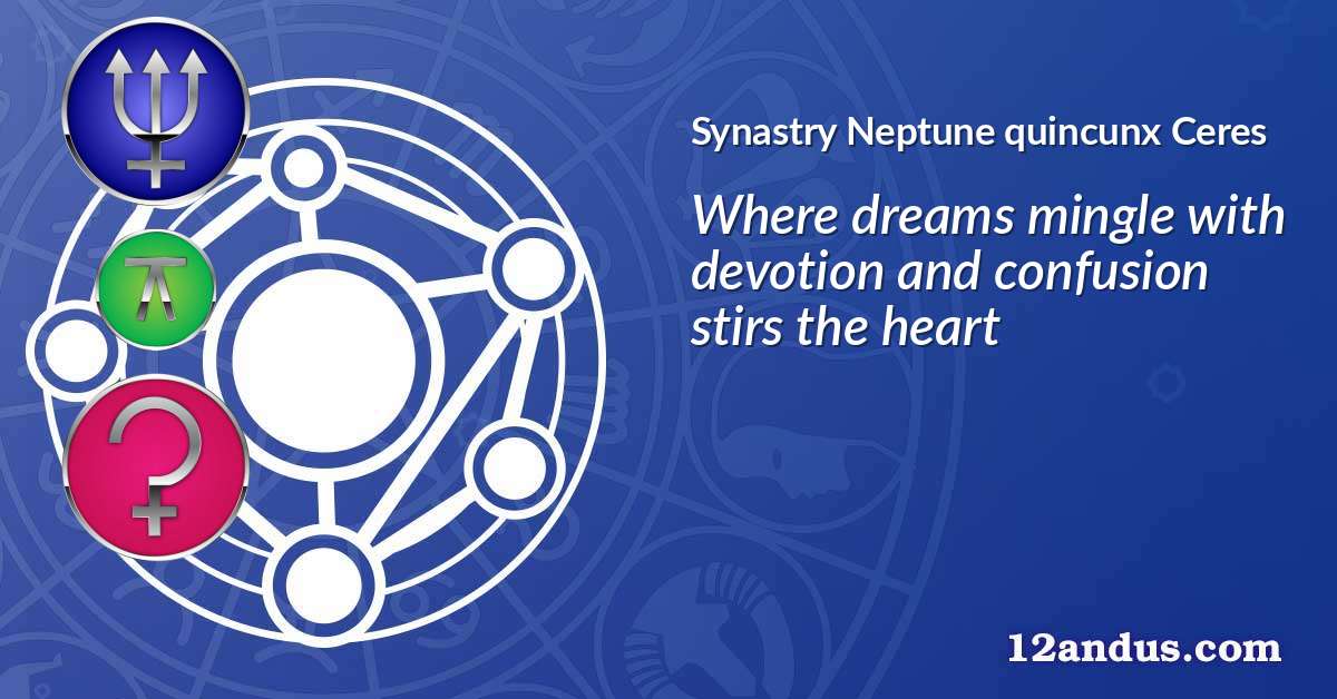 Neptune quincunx Ceres in the synastry chart