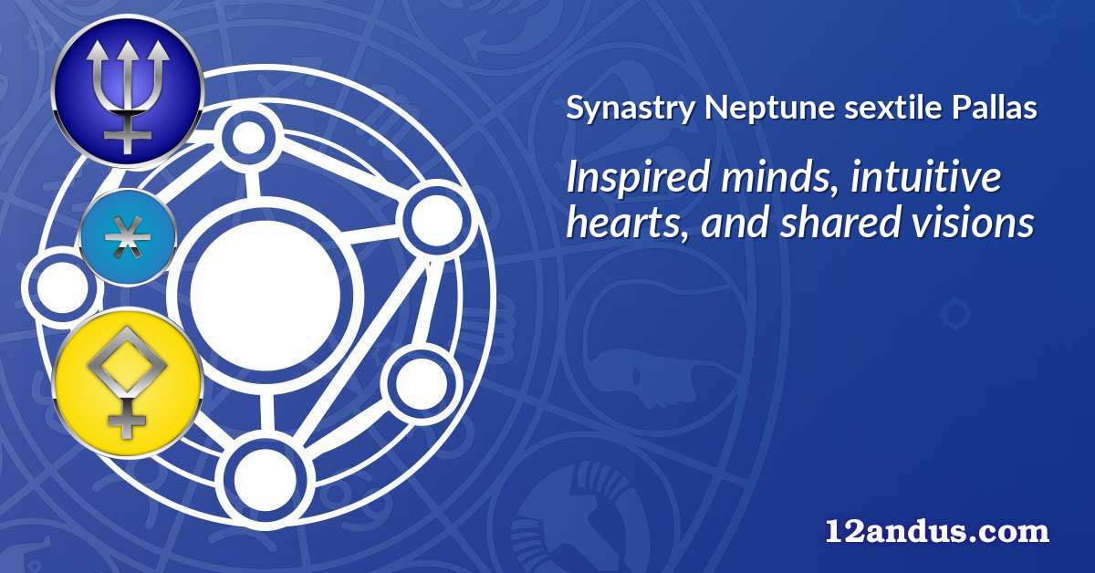 Neptune sextile Pallas in the synastry chart