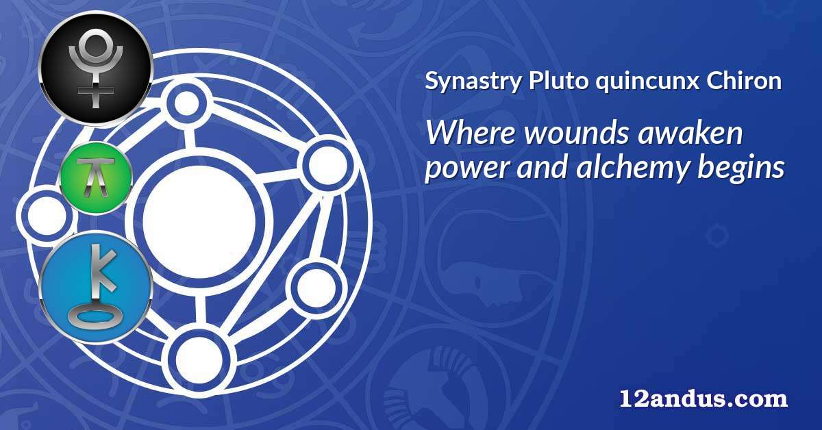 Pluto quincunx Chiron in the synastry chart