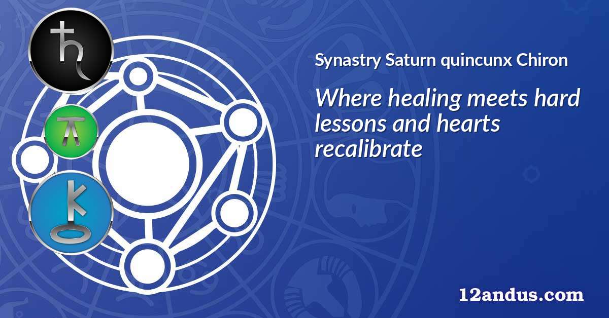 Saturn quincunx Chiron in the synastry chart