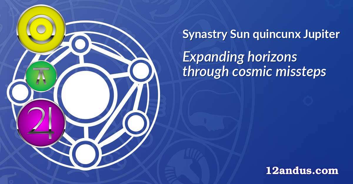 Sun quincunx Jupiter in the synastry chart