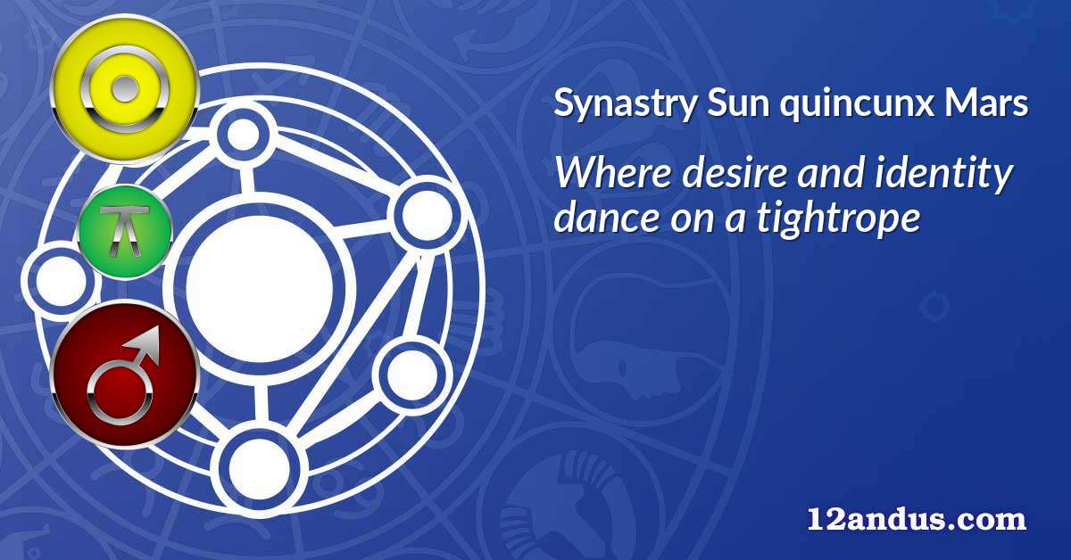 Sun quincunx Mars in the synastry chart