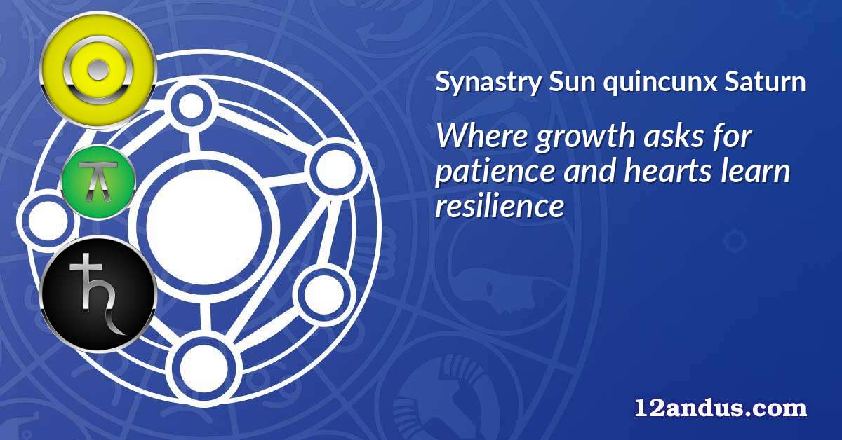 Sun quincunx Saturn in the synastry chart